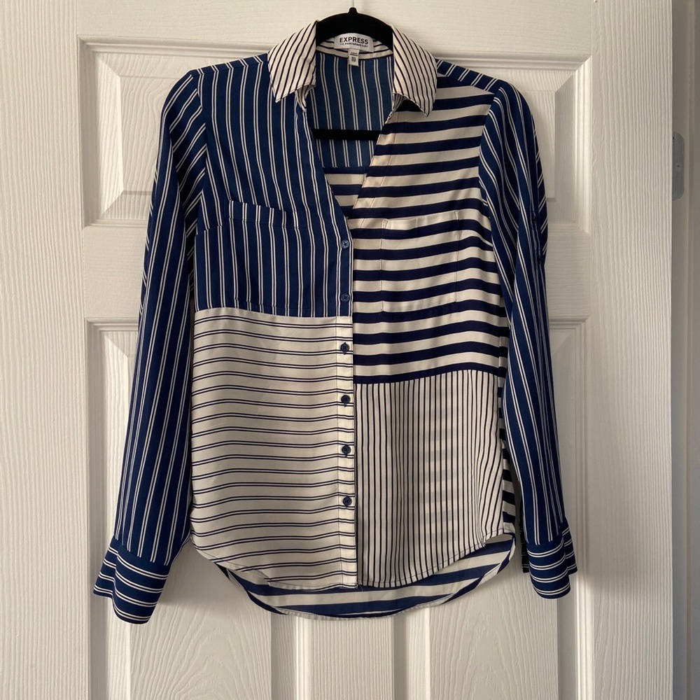 Express Blue Stripe Portofino Shirt